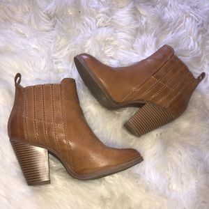 Distressed leather western booties